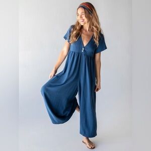 Natural Life Avery Wide Leg Jumpsuit in Indigo